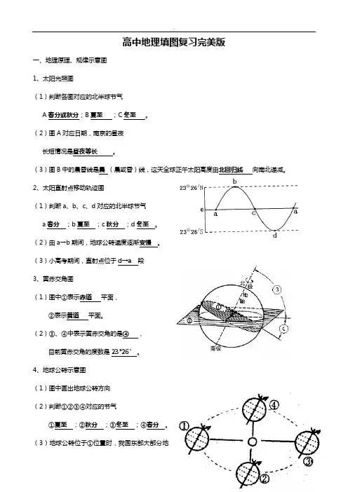 高中地理填图理解练习题汇总