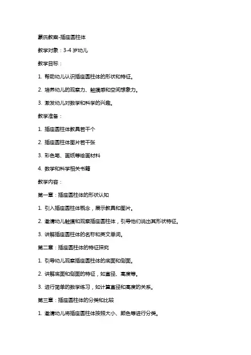 蒙氏教案插座圆柱体