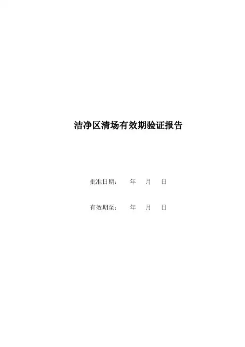 清场有效期验证报告