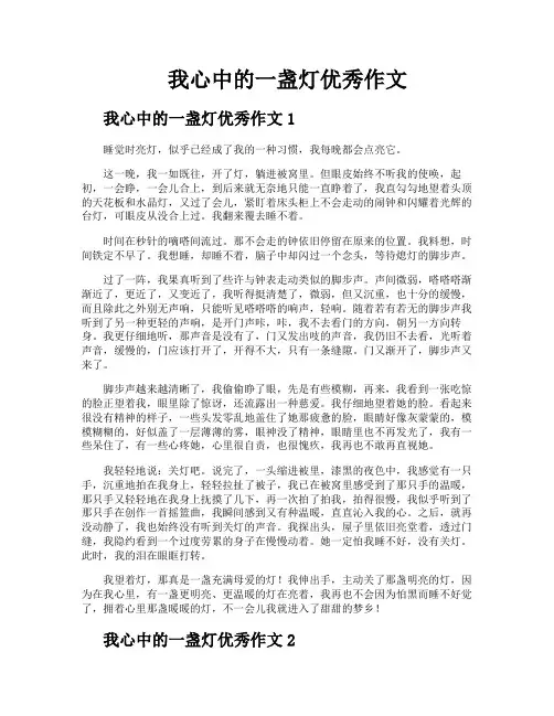 我心中的一盏灯优秀作文