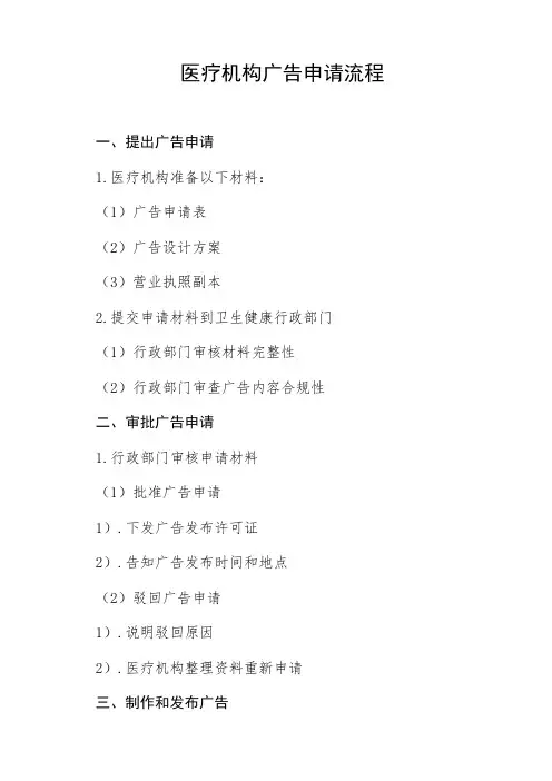医疗机构广告申请流程