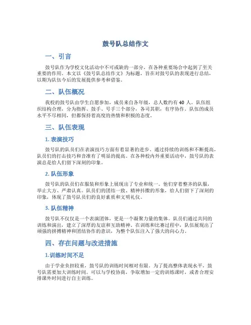 鼓号队总结作文