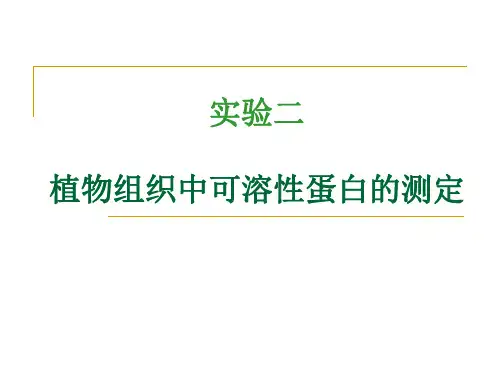 实验二 可溶性蛋白质含量的测定(考马斯亮蓝G-250法)