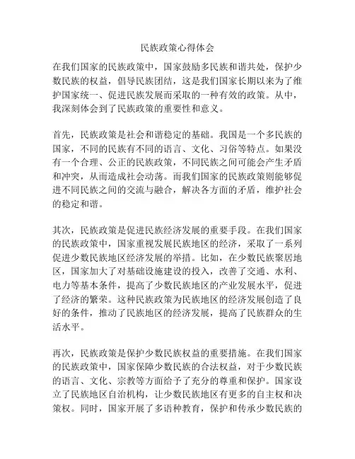 民族政策心得体会