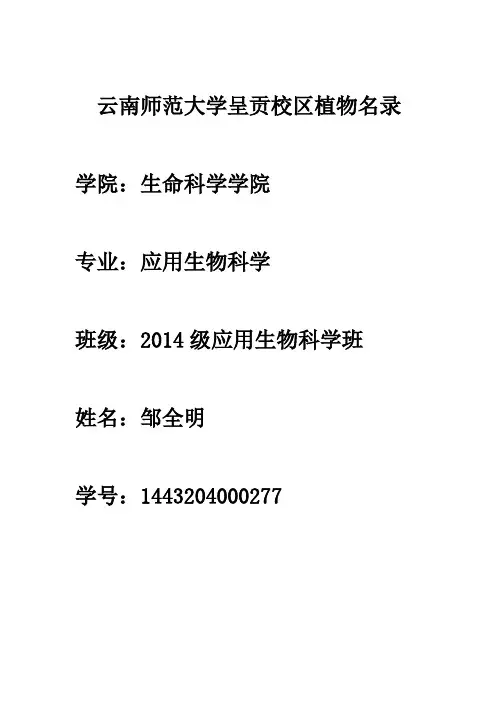 校园种子植物名录(个人)汇总