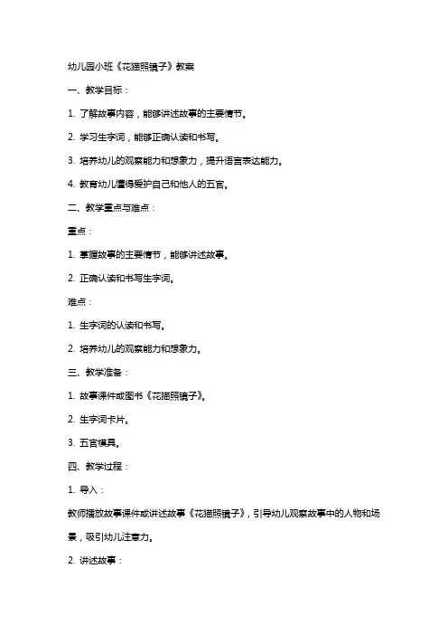 幼儿园小班《花猫照镜子》教案