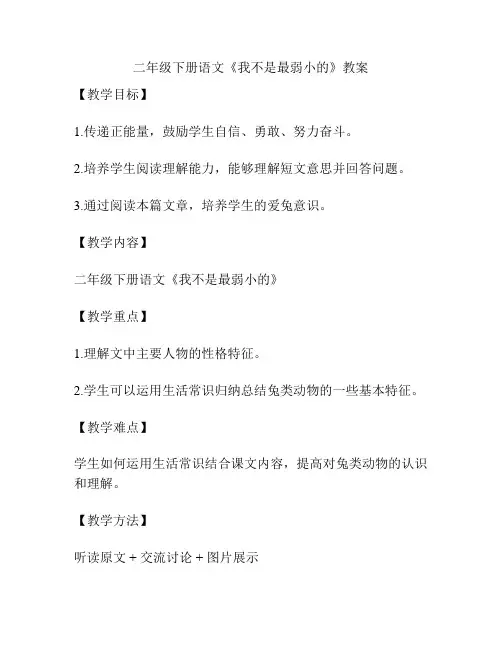 二年级下册语文《我不是最弱小的》教案