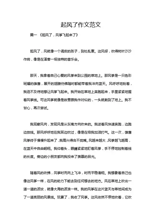 起风了作文范文