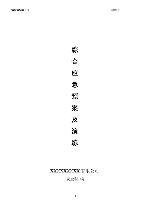 企业综合应急预案及演练预案(专业完整模板)