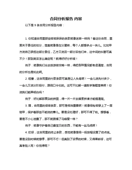 合同分析报告 内容
