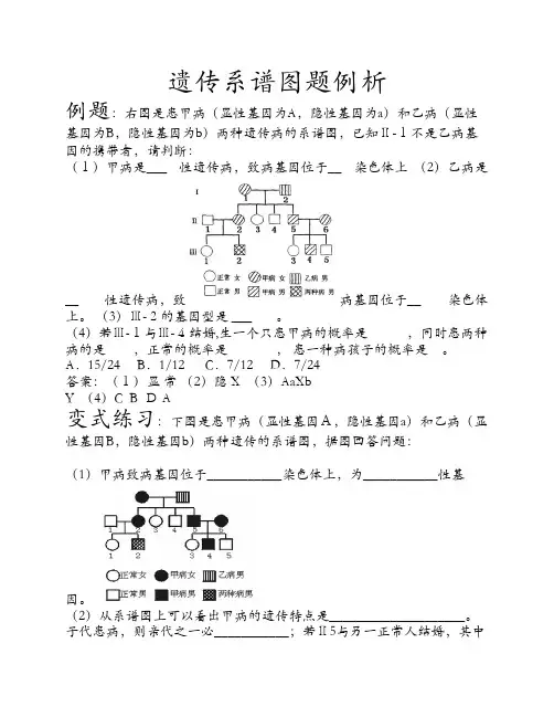 遗传系谱图题例析