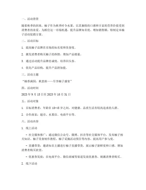 柚子活动促销方案策划书