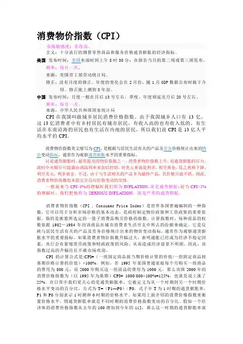 消费物价指数CPI