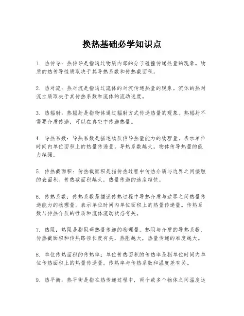 换热基础必学知识点