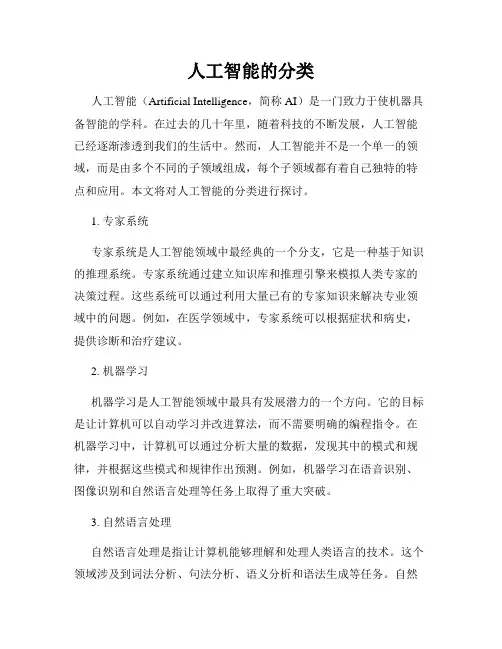 人工智能的分类