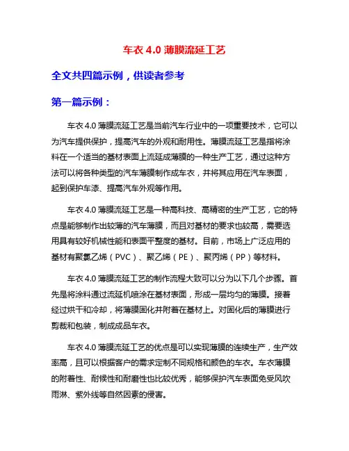 车衣4.0薄膜流延工艺