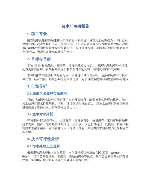 污水厂可研报告