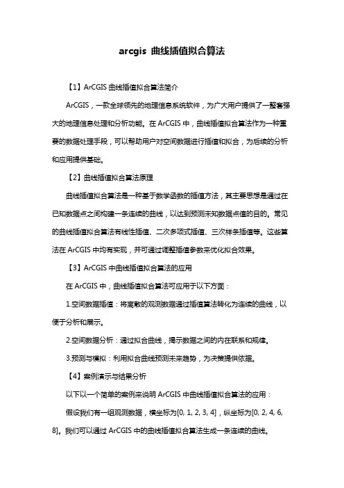 arcgis 曲线插值拟合算法