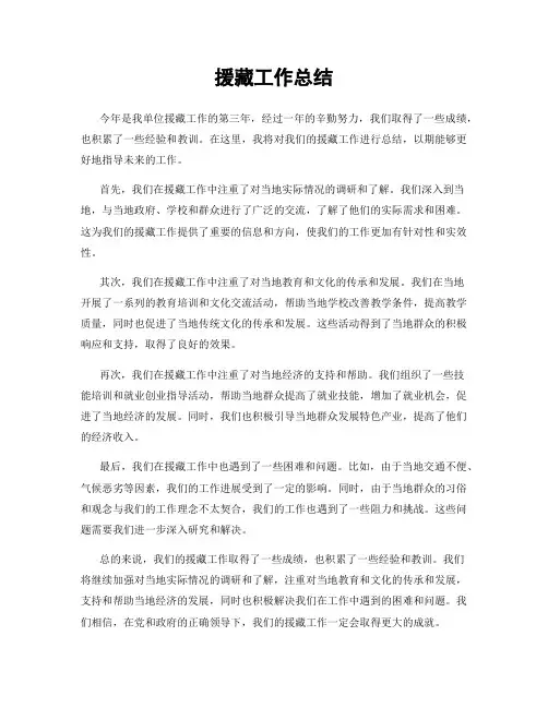 援藏工作总结