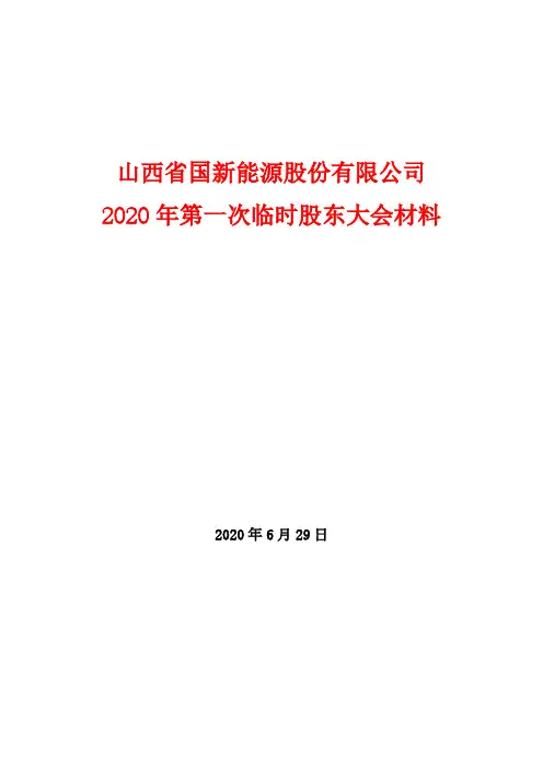 国新能源：2020年第一次临时股东大会会议材料