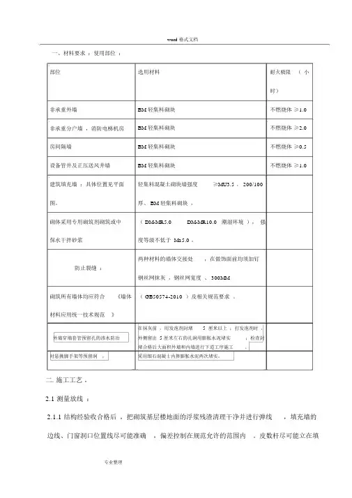 连锁砌块技术交底大全