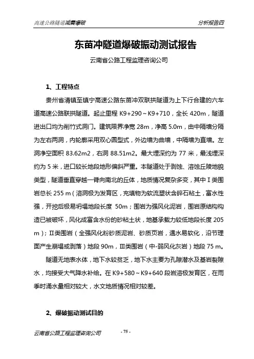 冲隧道爆破振动测试报告.doc