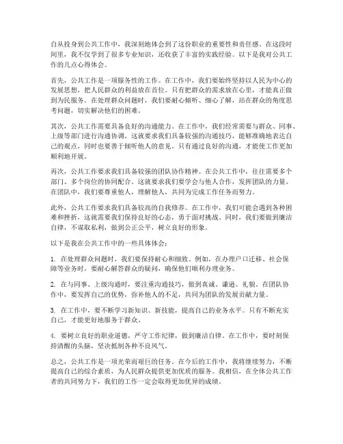 公共工作心得体会