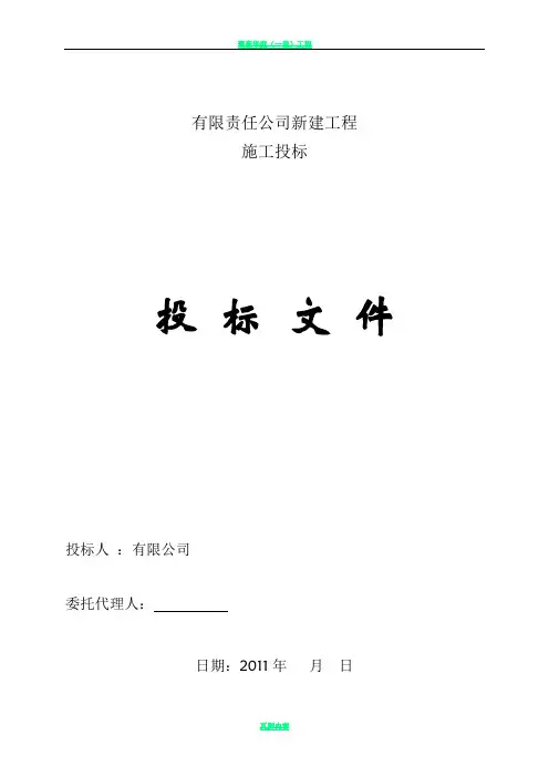 某公司水电工程投标文件技术标书