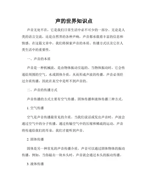 声的世界知识点