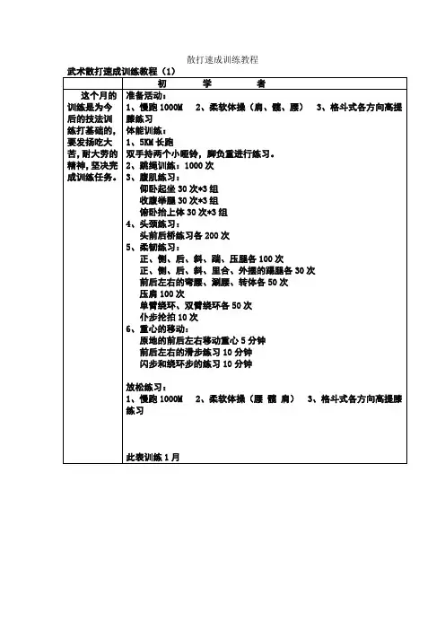 散打速成训练教程