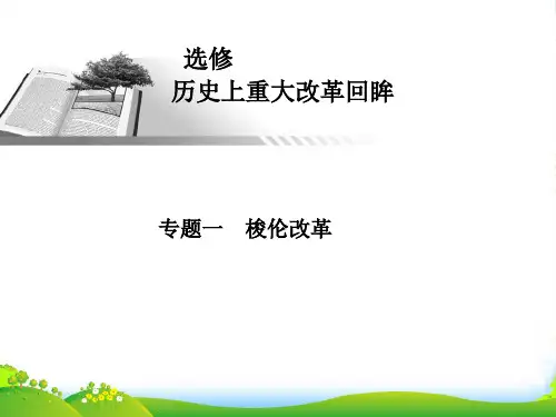 高考历史一轮总复习 梭伦改革课件 人民选修1