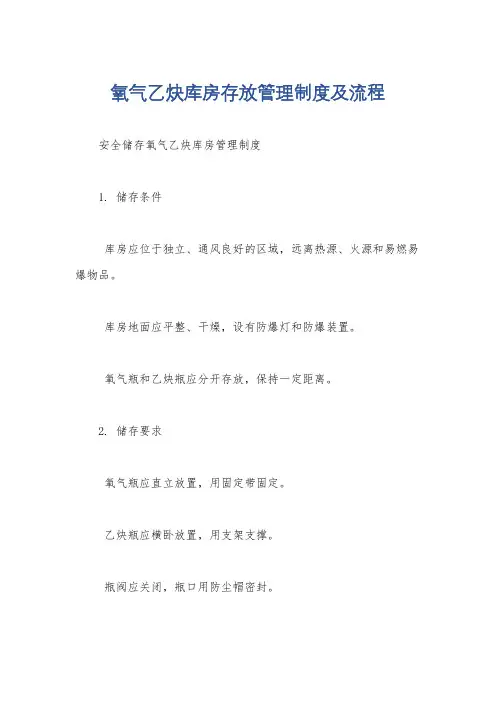 氧气乙炔库房存放管理制度及流程