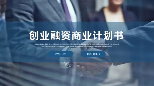 天使融资计划书 PPT 模板