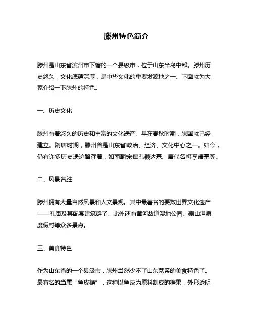 滕州特色简介