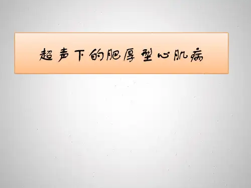 肥厚型心肌病ppt课件