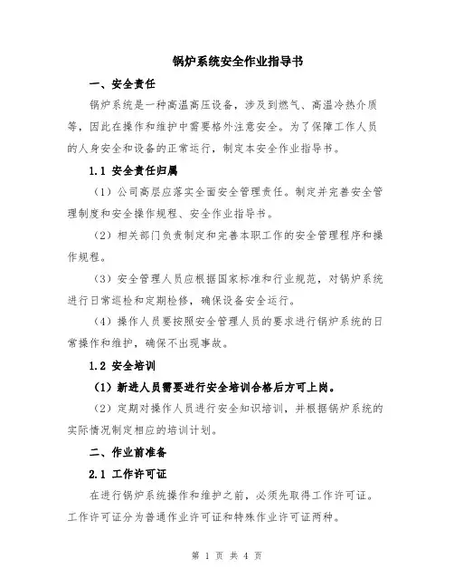 锅炉系统安全作业指导书