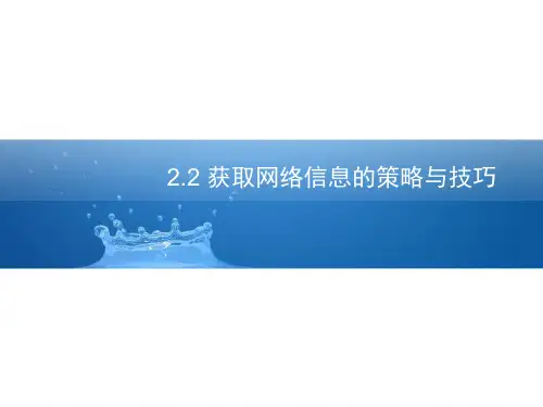 第二节 获取网络信息的策略与技巧PPT课件