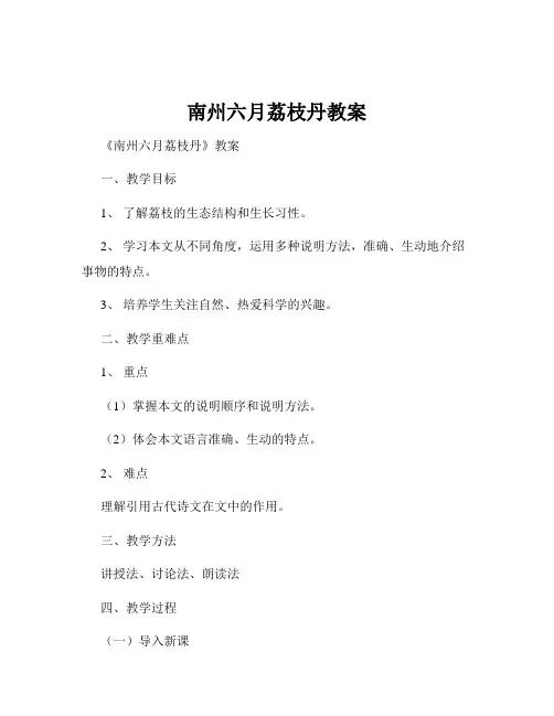 南州六月荔枝丹教案