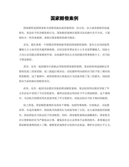 国家赔偿案例
