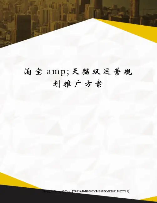 淘宝amp;天猫双运营规划推广方案