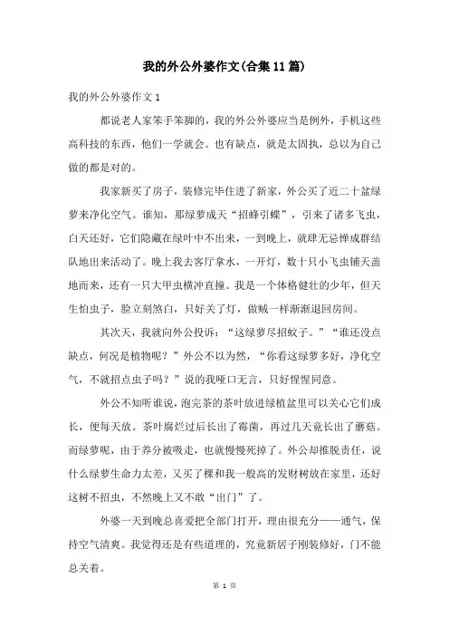 我的外公外婆作文(合集11篇)