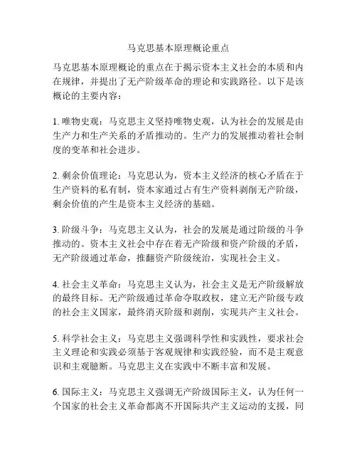 马克思基本原理概论重点