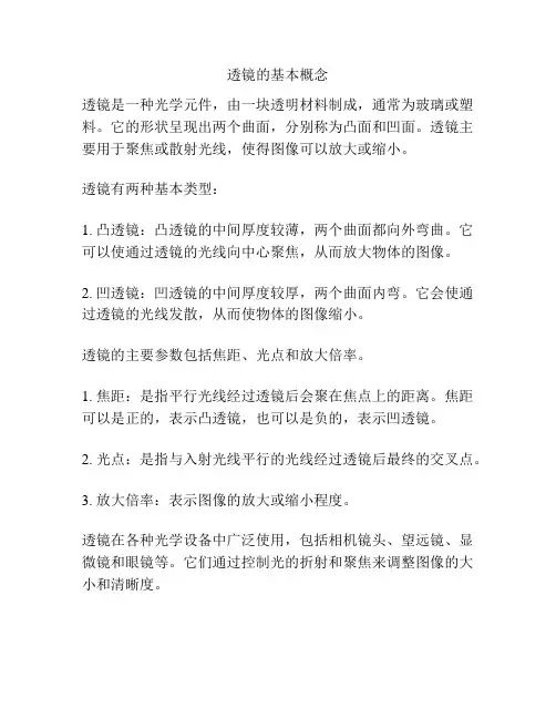 透镜的基本概念
