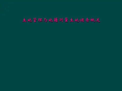 土地管理与地籍测量土地调查概述