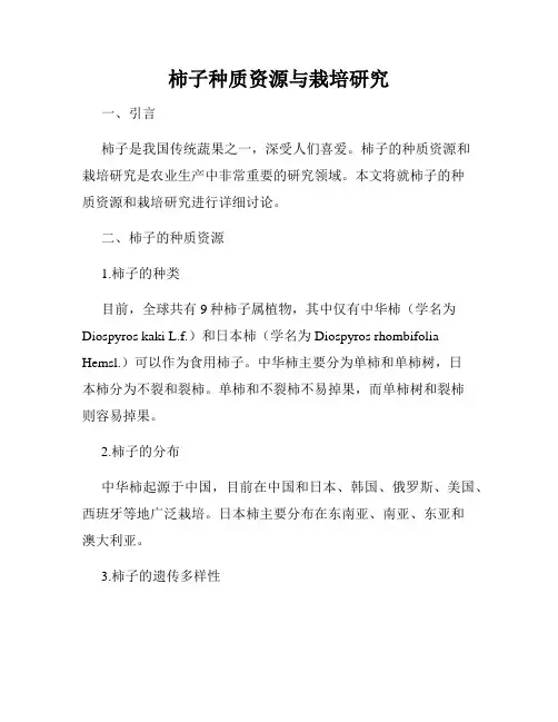柿子种质资源与栽培研究