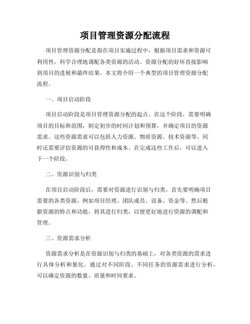 项目管理资源分配流程