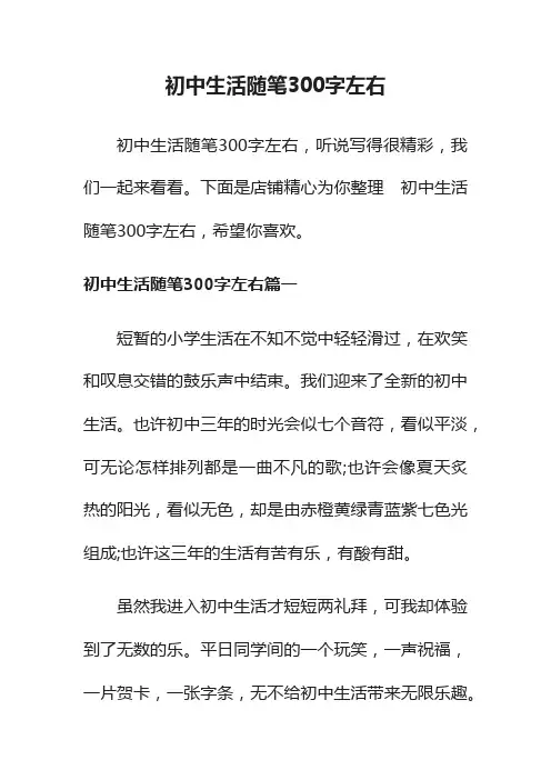 初中生活随笔300字左右