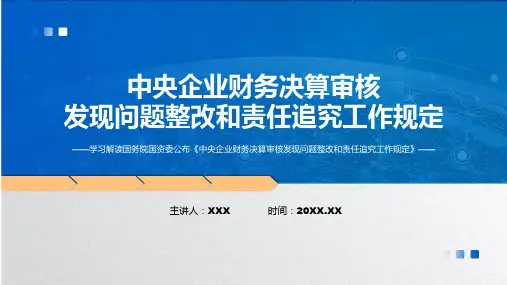 央企财务决算审核发现问题整改和责任追究工作规定学习解读PPT教学