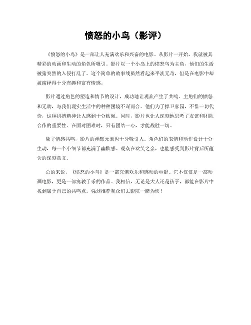 愤怒的小鸟(影评)