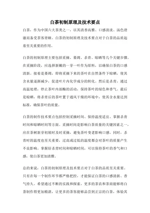 白茶初制原理及技术要点